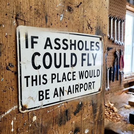 If Assholes Could Fly Metal Sign (30x40cm) - If Assholes Could Fly Hanging Sign