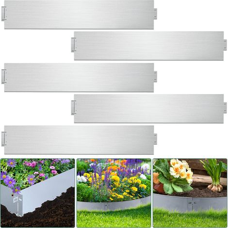 Wolketon 25M Rasenkante 100x18cm langlebig Garten Wegbegrenzung Verzinkt Gartenpalisade Pflanzen