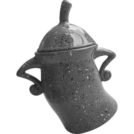 Bidon résistant aux chocs en PVC, boîte de rangement alimentaire avec couvercle, gobelet décoratif gris pour Halloween, pot de bureau robuste et durable. (1/5)