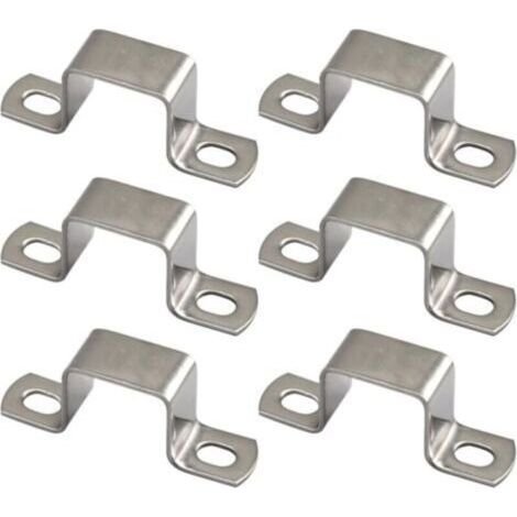 QORVA-Lot de 6 colliers de serrage carrés en U en acier inoxydable 304 – 50 x 50 mm – Résistance à la rouille et à la corrosion – Pour fixation de tuyaux