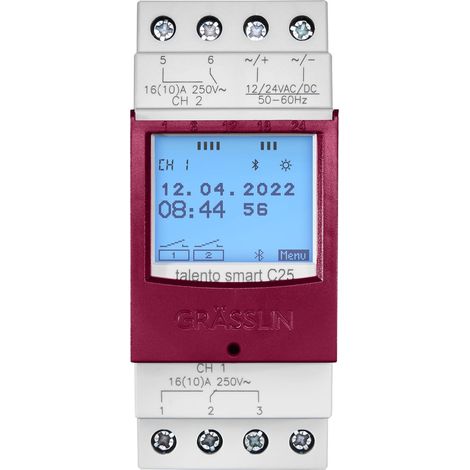 Grässlin 43.03.0003.1 talento smart C25 horloge astronomique numérique 2 canaux 24 V (1/5)