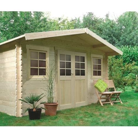 Abri de jardin DOLE en bois 10 m², Toiture Toit standard (roofing), Plancher Non (1/5)