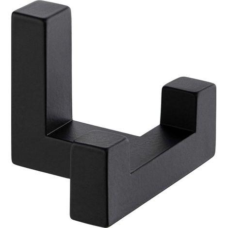 Crochet Mural Tetris Patère en Acier Massif Noir pour Manteau, Serviette, Chapeau, Vêtement et Peignoir Accessoire Résistant pour Chambre, Salle de Bain, Vestiaire 40 x 52 mm (1/5)
