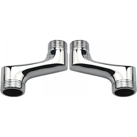 Raccordo a gomito per doccia, riduttore a gomito in ottone, braccio girevole regolabile, raccordo a gomito a parete, raccordo offset da 1/2" a 3/4", cromato (1/4)