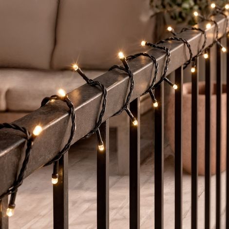 LED-Girlande Solar Aussen Kabel 12m 3000K Warmweiß