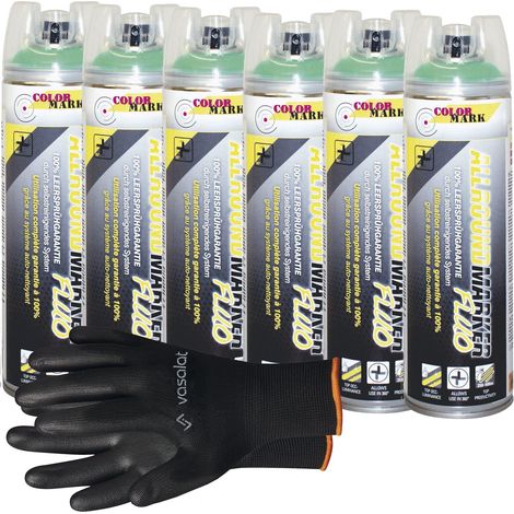 vasalat Dupli-Color Markierungsspray mit 360 Grad Ventil Set - Markierspray Neon grün für professionelle Markierungen, 6 Stück (1/5)