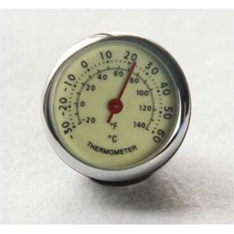 Thermomètre - 4 Cm - Coque Metal Galvanise - Clip Aeration - Voiture (1/3)