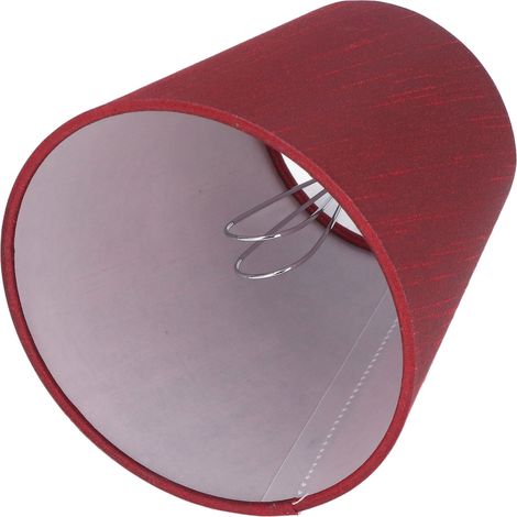 Abat-jour en tissu moderne, lot de 6 pièces rouge vin, compatible avec lampes à bougie à pince, lampadaires, lampes de table, suspensions et appliques. (1/5)