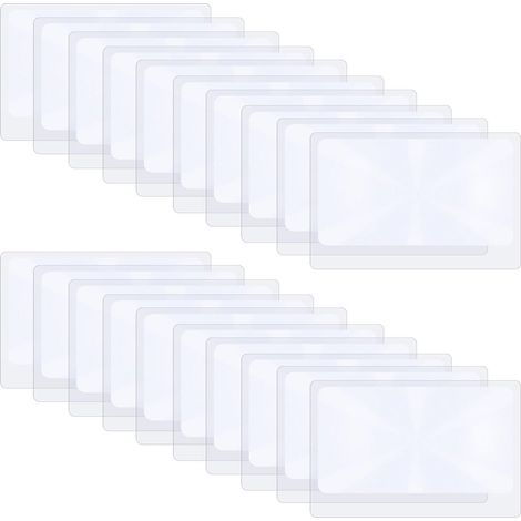 Lot de 20 loupes de poche x3 - Lentilles de Fresnel - Pour cartes de crédit, portefeuille, bijoux, aide à la lecture (20 pièces - Loupe de poche) (1/5)
