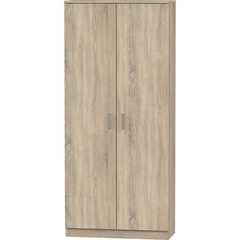 Pegane – Armoire de rangement coloris Cambrian – Dimensions 180x80x35 cm – Panneaux de particules haute densité – 2 portes et 3 étagères