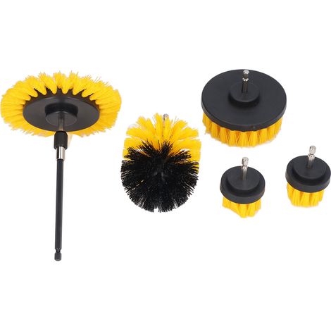 Ensemble de brosses de nettoyage en nylon pour perceuse, plusieurs tailles, avec tige d'extension. (1/5)