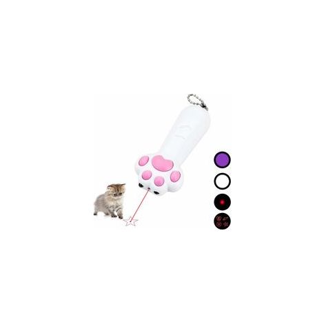 Pet Cat Laser Toys 7 en 1 LED pointeur en forme de patte, 3 modes d'éclairage, outil d'entraînement pour animaux de compagnie pour Cat Dog Chaser (1/5)