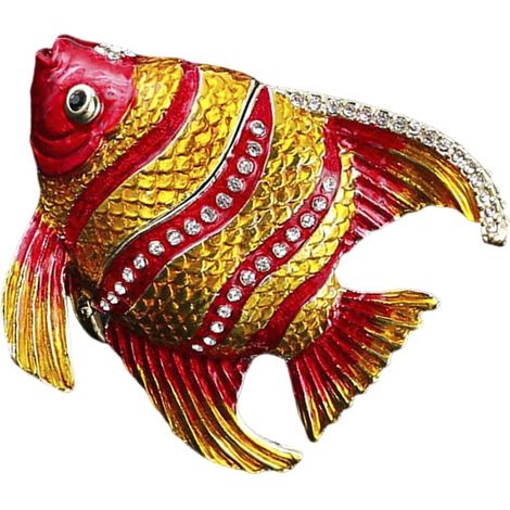 Boîte de rangement décorative en forme de poisson, petit étui à accessoires Unique, Texture en alliage adaptée pour garder les objets de valeur en sécurité, boîte à bijoux de mode (1/5)