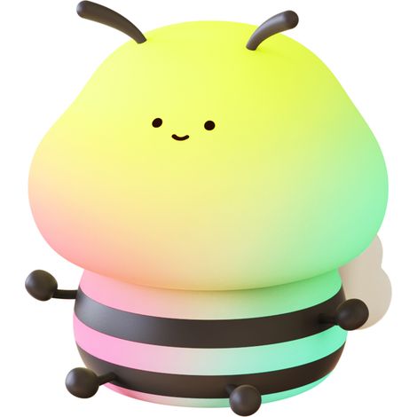 Abeille Veilleuse Bébé, 7 RGB Couleurs, Veilleuse Enfant Chambre Salon, LED Lampe de Chevet Dimmable (1/5)