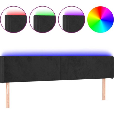 Maison Exclusive - Cabecero con LED de terciopelo negro 163x16x78 (1/5)