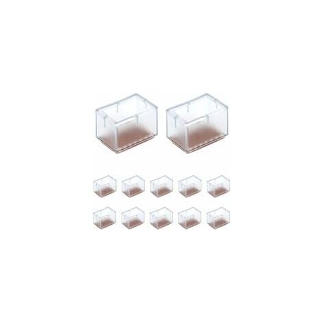 12 Pcs Rectangular Silicone Chair Leg Protectors for Chair/Table/Sofa Legs, Width 24-30mm x Length 39-47mm, Hob Protector (1/5)