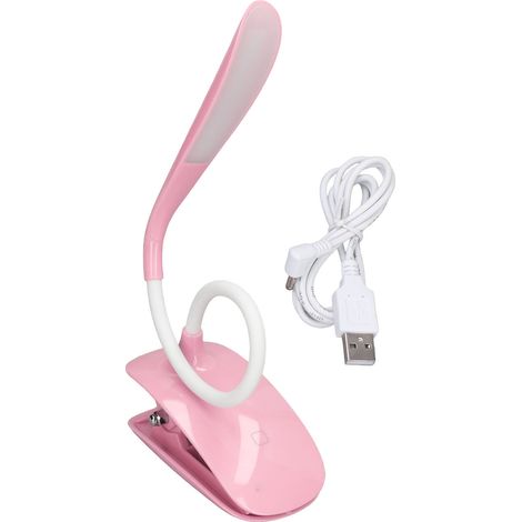 Lampe de bureau LED rechargeable USB, orientable à 360° avec pince, pour chambre ou espace de travail. (1/5)