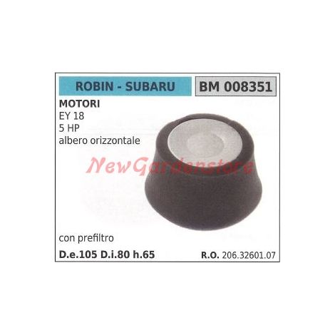 Filtro de aire ROBIN con prefiltro para motor de cortacésped EY 18 5 CV 008351