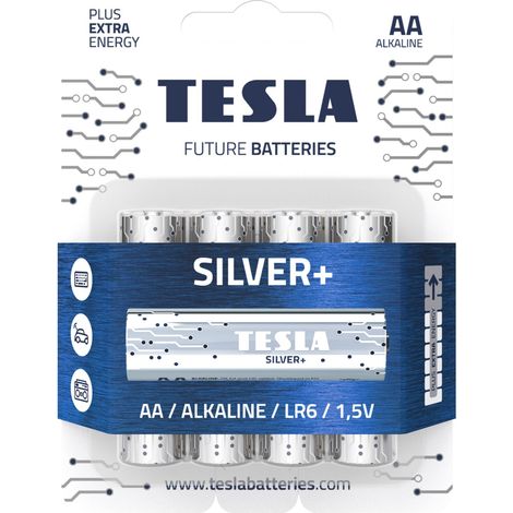PILE ALKALINE STILO AA CONF. 4 PZ. SILVER