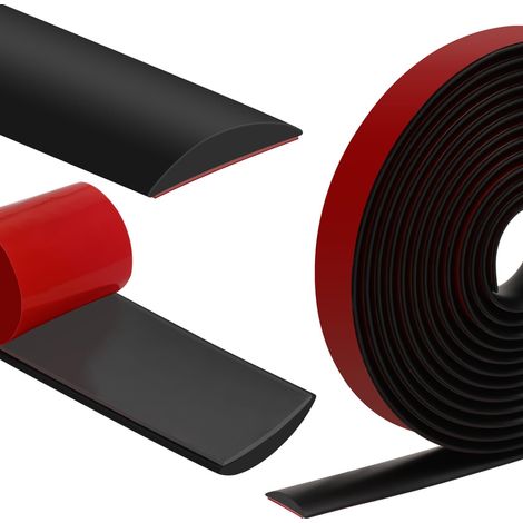 Door Threshold Tape Adhesive Transition Floor Strip 300 cm x 2 cm Adhesive Threshold Bar for Kitchen Living Room to Join Floor Joints Laminated Tiles (Black, 300 cm x 2 cm) (1/5)