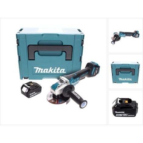 Makita DGA 519 M1J Akku Winkelschleifer 18 V 125 mm Brushless X-Lock + 1x Akku 4,0 Ah + Makpac - ohne Ladegerät (1/5)