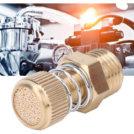 Lot de 10 silencieux pneumatiques en laiton avec filetage mâle BSPT, silencieux pour électrovanne, raccord d'air 1/4 pouce (1/5)