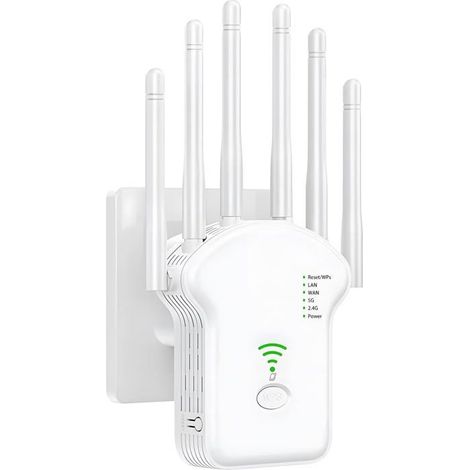 1 répéteur wifi,double bande 5ghz et 2.4ghz,débit 1200mbps,6 antennes,couverture 15m,maison et bureau (1/4)
