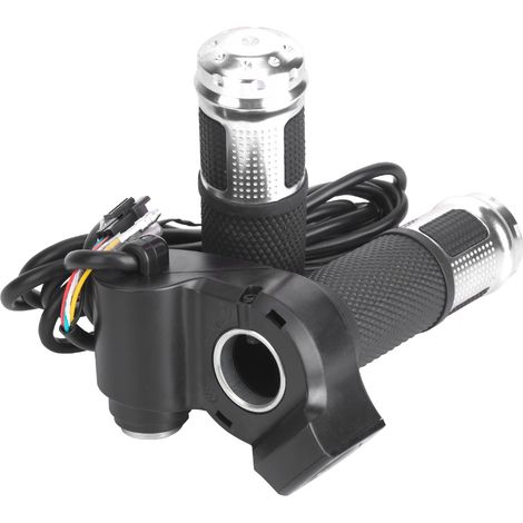 1 paire de poignées d'accélérateur universelles à affichage LED de tension pour vélos et scooters électriques 12-99 V (argent) (1/5)