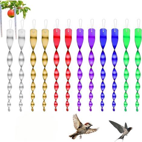 12 Pcs Répulsif Oiseaux Reflechissants,Repulsif Pigeon, 30cm Effaroucheur Oiseaux 360 Degrés Spirale Réfléchissante pour Jardin, Balcon, etc. 6 Couleurs (1/3)