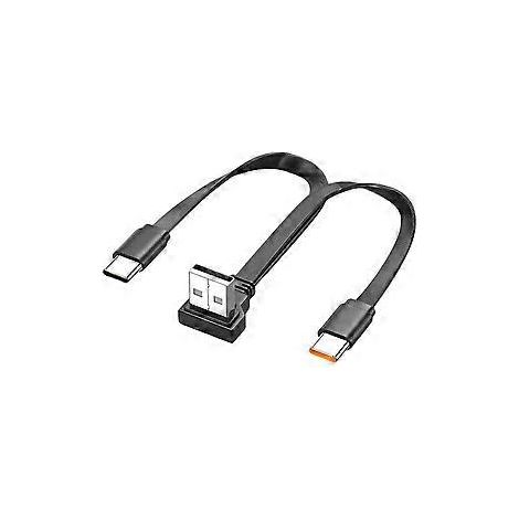 Doppel-USB-C-Splitter-Ladekabel zur Stromversorgung von 2 USB-C-Geräten, Multi-USB-Typ-C-USB-zu-Doppel-Typ-C-65-W-Ladekabel (nach oben gebogen, 20 cm)