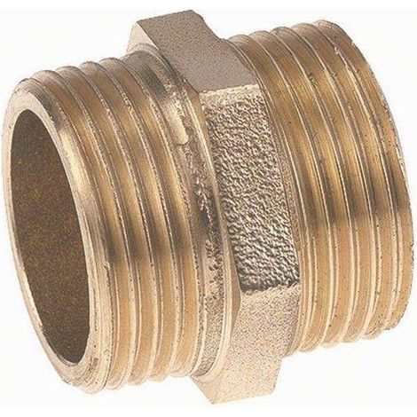 Mamelon Double Male 1/4 po - Laiton - Filetage NF - Connexion Sécurisée et Étanche - D-Work