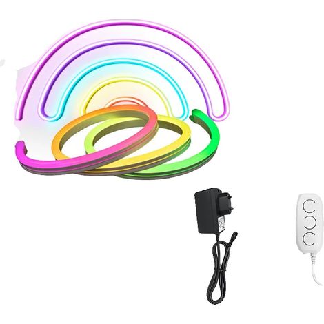 Ruban LED Néon, Couleurs RGB, Contrôle à Distance et par Application, 12V CC 5M-a, wifi (1/2)