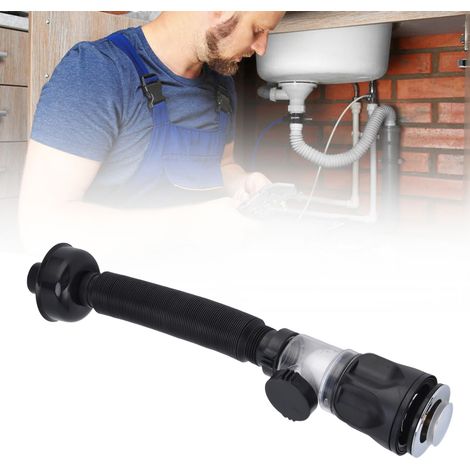 Tuyau d'évacuation simple pour lavabo, tuyau d'évacuation intégré pour évier de buanderie, égouttoir, tuyau d'évacuation multifonctionnel à ressort (1/5)