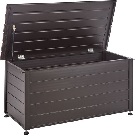 Arcón para exterior de aluminio mueble de almacenaje de jardín marrón oscuro 123 x 60 cm Campalto (1/5)