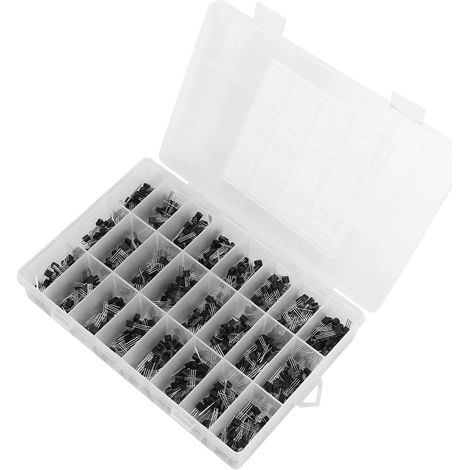 Kit 840 transistors NPN TO92 boîte rangement 2N2222A BC558 petits transistors puissance faible assortiment électronique (1/5)