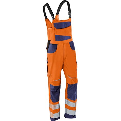 Kübler Latzhose REFLECTIQ PSA 2 3207 warnorange/dunkelblau Gr. 58 (1/2)