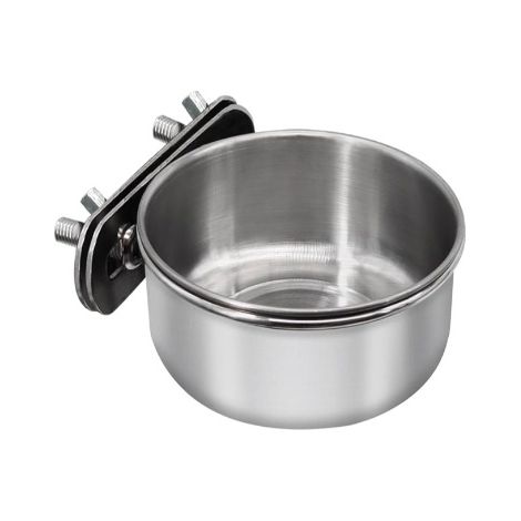 Mangiatoia per uccelli in acciaio inox, adatta per parrocchetti, cocorite, tortore, ecc.