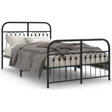 Maison Exclusive - Cadre de lit métal sans matelas avec pied de lit noir 120x190cm (1/5)