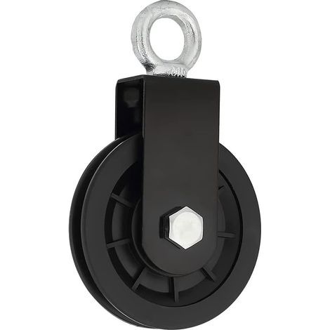 Polea de ejercicio silenciosa de nailon de 9 cm con soporte metálico para equipos de gimnasio - Polea de levantamiento de pesas - Rodamiento único (1/5)