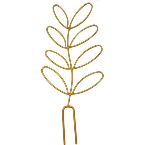 Petit treillis en fer forgé en forme de feuille, idéal pour les plantes en pot et les plantes grimpantes, en intérieur comme en extérieur. Support parfait pour les vignes et les rosiers. (1/5)