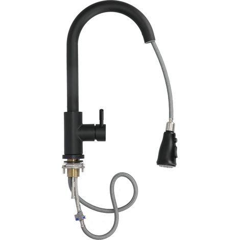 Rubinetto per lavabo nero, ottima tenuta, facile da installare, con valvola in ceramica, filettatura G/4, per bagno, cucina e casa.