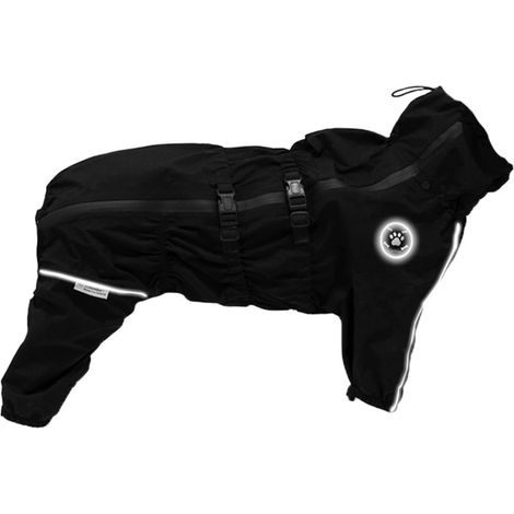 Irovami Imperméable chien XL – poncho noir capuche, promenade/randonnée (1/5)