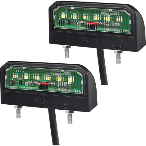 2 Pcs Éclairage Plaque D'immatriculation LED pour Remorque Voiture, Feux Latéraux Blanc - 12V 24V Universel - Imperméable - Lumière Blanche Froide 6000K (1/5)
