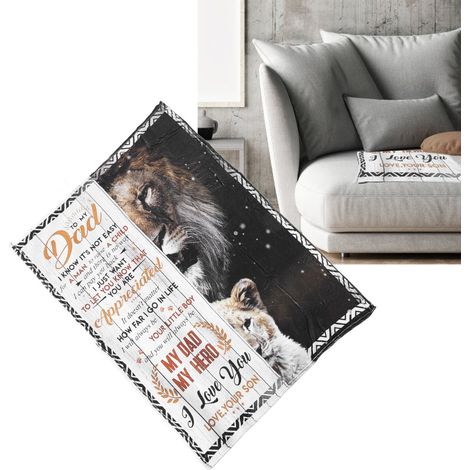 Couverture « Papa » personnalisée en fibre de polyester, thème fête des pères, multifonctionnelle, pour canapé, chambre ou bureau, 150 x 200 cm / 59,06 x 78,74 pouces (1/5)