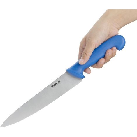 Couteau de Cuisinier Professionnel Bleu 215 mm - Hygiplas (1/4)