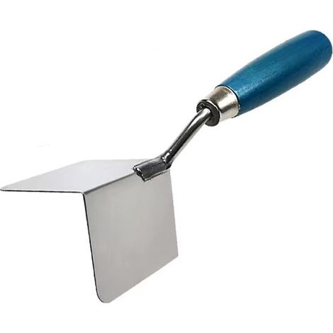 Llana de acero inoxidable de una sola pieza para esquinas interiores y exteriores, para un enlucido y acabado de paneles de yeso preciso y ergonómico, que ofrece resultados profesionales.