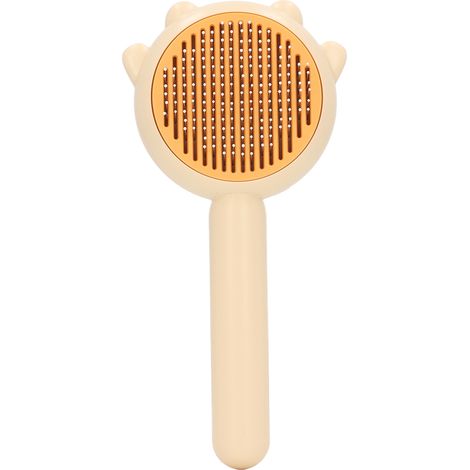 Peigne pour chat et chien jaune, brosse légère multifonction confortable, amovible et efficace pour animaux. (1/5)