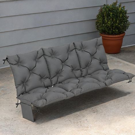 Coussin de banc 150 x 100 x 10 cm avec attaches et poche latérale (1/5)