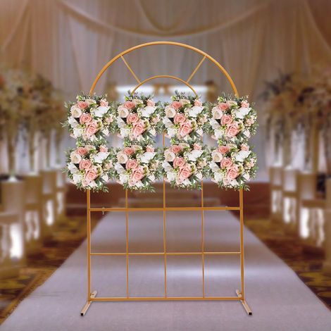 2m Arc de mariage cadre en métal fond décoratif cadre floral fête de célébration (1/5)