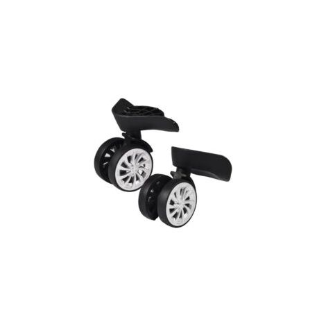 Ruote girevoli in gomma, ruote di ricambio girevoli da 55 mm per valigie trolley, nere, confezione da 2 - Crezuo
